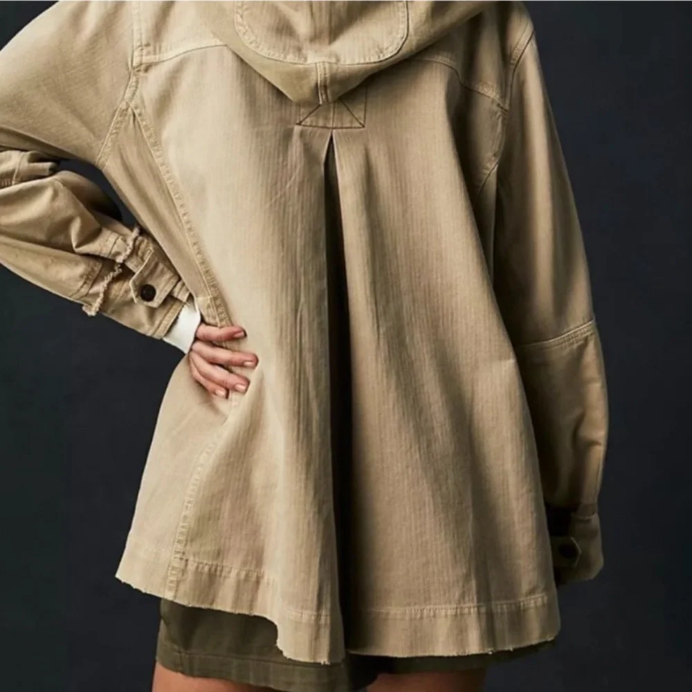 Free People We The Free Trapeze Military Jacket, in Nomadic Desert, size M NWOT - Picture 2 of 6